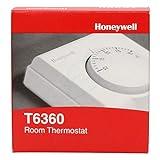 HONEYWELL T6360A1079, Termostato ambiente todo/nada contacto conmutado, Color Blanco, 88 X 86 X 52