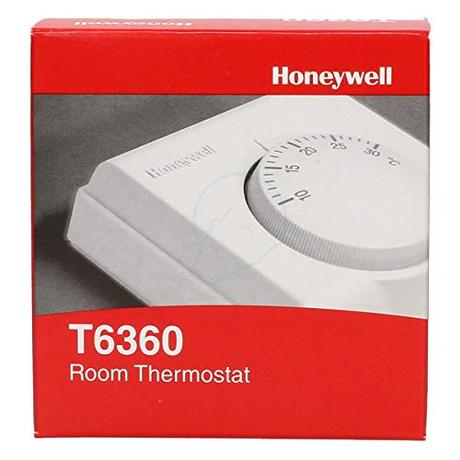 HONEYWELL T6360A1079, Termostato ambiente todo/nada contacto conmutado, Color Blanco, 88 X 86 X 52