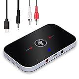 Ozvavzk Transmisor Adaptador Bluetooth 5.0, Receptor Inalámbrico 2 en 1 con Salida Audio 3,5 mm RCA Audio, para Transmisión de Audio de Baja Latencia en Modo TX/RX