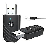 Bluetooth USB Receptor Bluetooth Adaptador Bluetooth para pc Bluetooth transmisor TV,USB Bluetooth 5.0 4en1 con Cable Auxiliar Digital de 3.5 mm para TV,Altavoces,PC,Auriculares,Coche