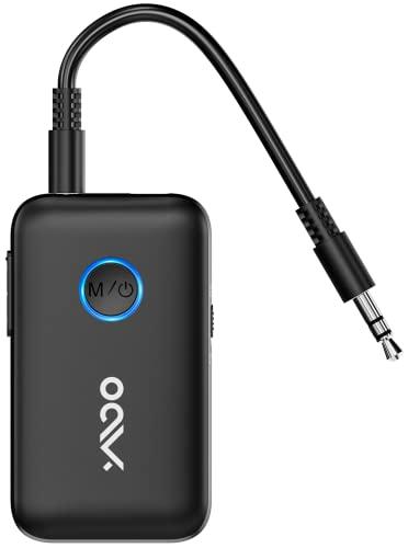 YMOO Transmisor Receptor Bluetooth 5.3,Adaptador Audio 3.5mm Jack Aux HiFi, Aptx Baja Latencia,100ft Transmisión de Música Desde TV/Tablet/Smartphone/Portátil al Avion/Auriculares/Altavoces