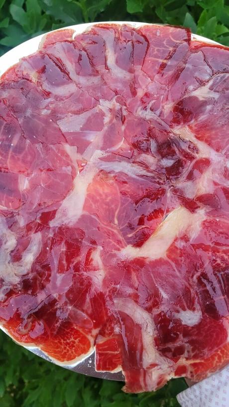 Lomo de atún con cebolla caramelizada y jamón curado del bueno