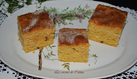 Coca de calabaza y chocolate con costra