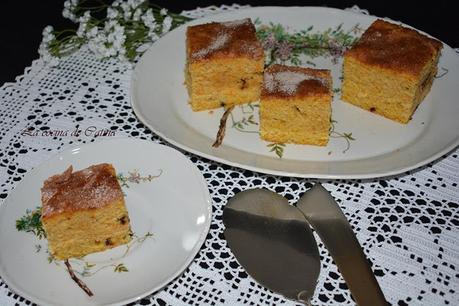 Coca de calabaza y chocolate con costra Coca de calabaza y chocolate con costra