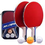 Sets de Ping Pong, 2 Raquetas de Ping Pong + 3 Pelotas + 1 Bolsa, Profesionales Palas Ping Pong, Cómodo Mango | Esponja de Alta Elasticidad | Goma de Doble Cara