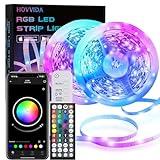 HOVVIDA Tira LED 10M, RGB 5050 Luces LED, 30 LED/Metro, APP y Mando a distancia, 300 LED, Modo de Música, Modo de Temporización, LED para Habitación, Sala, Cocina, Dormitorio, Bar, Fiesta