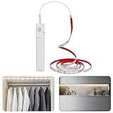 LUXJET Tira de luces LED de 6000 K, luz blanca fría, funciona con pilas, 1,5 m, flexible, iluminación para interior, hogar, cocina, armario [Clase de eficiencia energética A+]