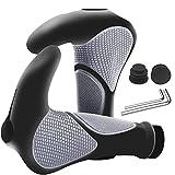 Gvolatee Manillar de Bicicleta,Asas Ergonómicas de Bicicleta, Puños de Cuerno para MTB para Montaña, Bici Plegable, Scooter Puños,Diseño de Bloqueo, Fabricados en Goma Antideslizante(22mm)