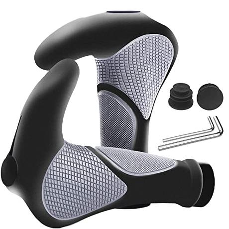 Gvolatee Manillar de Bicicleta,Asas Ergonómicas de Bicicleta, Puños de Cuerno para MTB para Montaña, Bici Plegable, Scooter Puños,Diseño de Bloqueo, Fabricados en Goma Antideslizante(22mm)