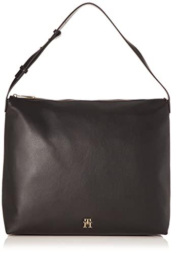 Tommy Hilfiger Mujer Bolso Tote TH Casual Hobo con Cremallera, Negro (Black), Talla Única