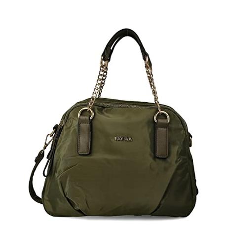 PAYMA - Bolso Shopper de Mujer Impermeable. Bolso de Mano con Correa al Hombro. Bolsillos Interiores y Exteriores con Cremallera. Uso Diario, Viaje, Deporte. Color: Verde Militar