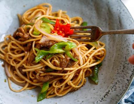 Tallarines al Pimiento