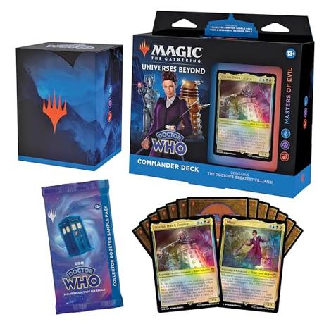 El Mejor 10 doctor who de 2024: La Elección de los Especialistas Magic The Gathering Mazo de Commander de Doctor Who, Masters of Evil (mazo de 100 Cartas, sobre de coleccionista con 2 Cartas de Muestra + Accesorios) (Versión en Inglés)