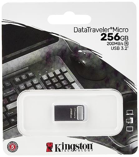 Kingston DataTraveler Micro Unidad Flash USB 256GB 200MB/s Metal USB 3.2 Gen 1 - DTMC3G2/256GB