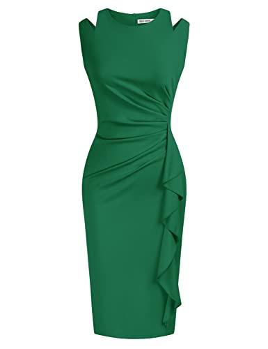 GRACE KARIN Vestido sin mangas para mujer, vestido de fiesta vintage, vestido lápiz CL1208, Verde#1208, S