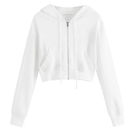 Sudadera con Capucha para Mujer Moda Manga Larga Casual Color Sólido Cremallera Sudaderas Cortos Invierno Jersey Mujer Tumblr Otoño Primavera Blusa Tops Suéter Mujer Abrigo Deportiva por vpass
