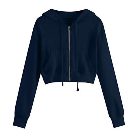 Fosen Sudaderas Mujer Cortas Cremallera con Capucha y Bolsillo - Tumblr Camiseta Adolescentes Chicas Juveniles Niña - Casual Originale Tops - Deportivo Ropa Juvenil Otoño 2019