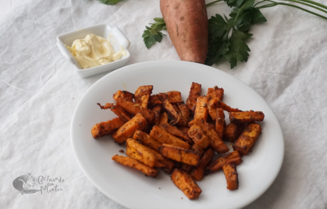 Bastones de boniato frito en freidora de aire Bastones de boniato frito en freidora de aire