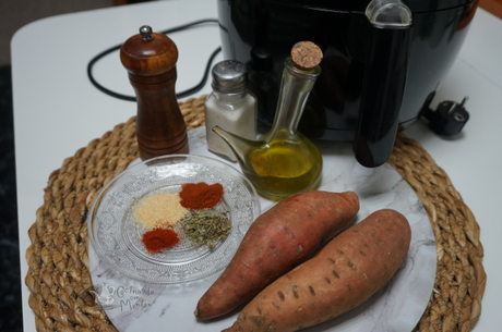 Bastones de boniato frito en freidora de aire Bastones de boniato frito en freidora de aire