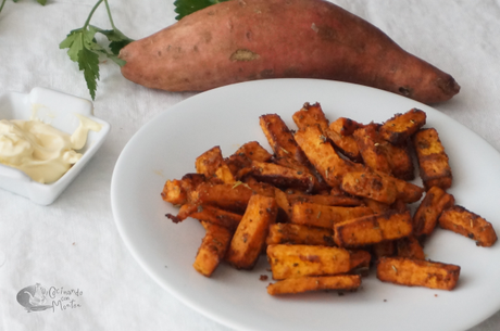 Bastones de boniato frito en freidora de aire Bastones de boniato frito en freidora de aire