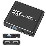 DIFCUL Tarjeta de Captura HDMI Audio Video con Salida de Bucle, 4K HD 1080P 60FPS USB 3.0 Tarjeta de Captura para transmisión, en Vivo para PS-4,Nintendo-Switch,X-Box One,X-box360