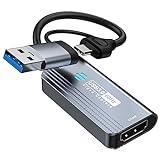 capturadora Video Papeaso, capturadora 4K HDMI a USB/USB C 3.0, Dispositivo de Captura de Video 1080P 60FPS, para transmisión, enseñanza, Juegos, videoconferencia o transmisión en Vivo