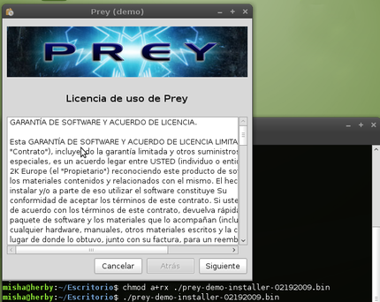 Jugando a Prey en Ubuntu/Linux