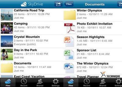 SkyDrive llega a iPhone