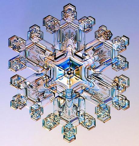 Blanca Navidad fractal. Cristales de nieve.