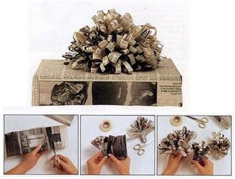 envolver con papel de periódico – gift wrapping with newspaper