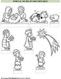 RECORTABLES DE BELENES PARA COLOREAR