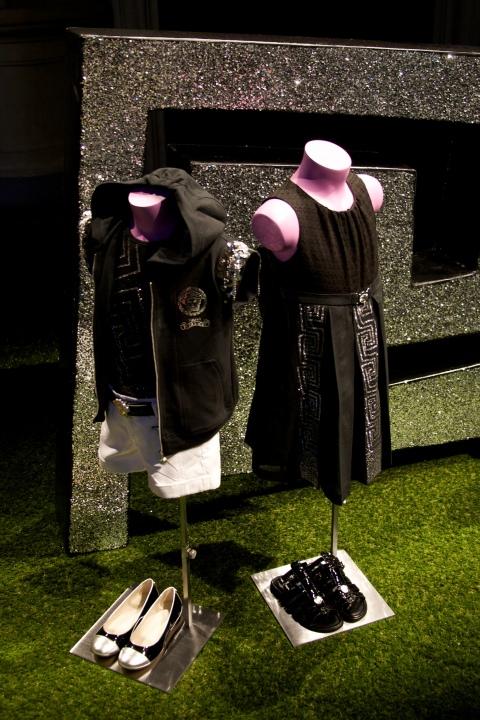 Pleating and signature Versace patterns for the kids collection for summer 2012