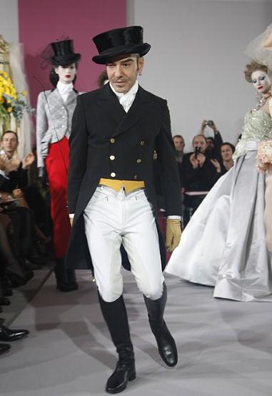 John Galliano at the Christian Dior Haute Couture s/s 2010 show at Paris Fashion Week.