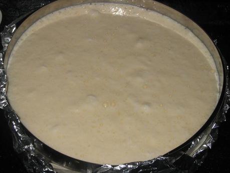 Pastel de queso y arandanos secos