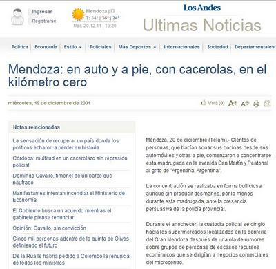 El periodismo digital en Mendoza cuando cayó De la Rúa y estalló la crisis del 2001