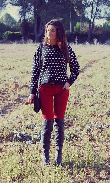 Polka Dots + Red Pants