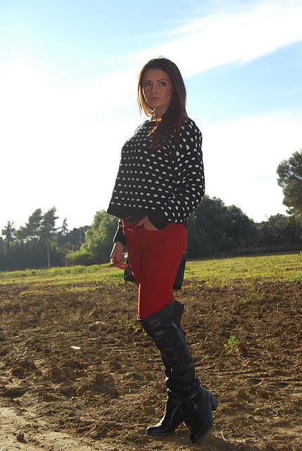 Polka Dots + Red Pants