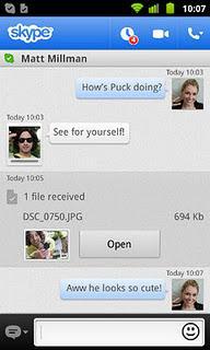 Compartir fotos, videos y otros archivos con Skype para Android