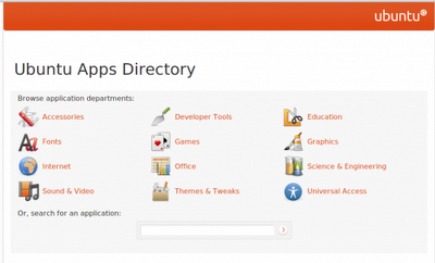 La versión web del Centro de software Ubuntu