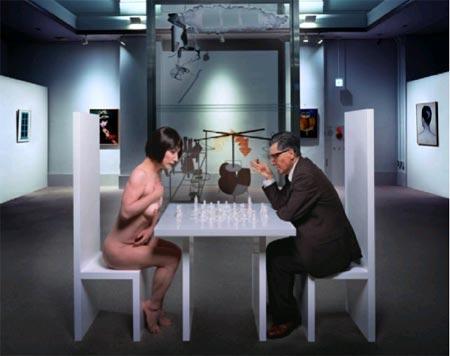 Morimura 'A Requiem: Teathre of creativity. Self portrait as Marcel Duchamp (Based on the photo of Julian Wasser) Morimura 'A Requiem: Teathre of creativity. Self portrait as Marcel Duchamp (Based on the photo of Julian Wasser)