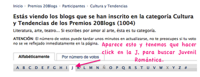 JR participa en los Premios 20 Blogs, un minitutorial por si queréis votarnos ;) JR participa en los Premios 20 Blogs, un minitutorial por si queréis votarnos ;)