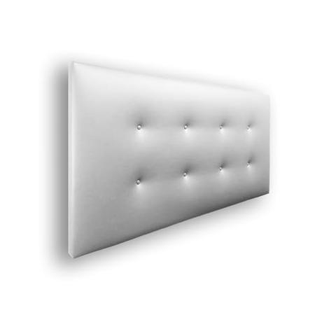 Silcar Home - Cabecero de Cama Tapizado en Polipiel con 2 Hileras de Botones - Modelo Carlo (Blanco, 135 cm) - Cabecero Acolchado - Cabezal Tapizado - Cabecero Original - Transporte Incluido …