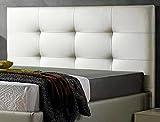 ED Cabecero Cama tapizado Polipiel Mod. Texas Todas Las Medidas y Colores (Blanco, 150 * 70)