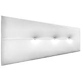 DHOME Cabecero de Polipiel o Tela AQUALINE Pro cabeceros Cabezal tapizado Cama Lujo (Polipiel A.Blanco, 135cm (Camas 120/135/140))