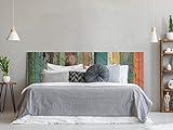 Cabecero Cama PVC Impresión Digital | Imitación Madera Multicolor Antigua | 150 x 60 cm | Cabecero Original y Económico