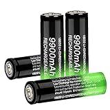 Gesuter Pilas AA Recargables | Batería Recargable 3.7V 18650 | Bateria Litio para Antorcha | 4 Celdas Duraderas para Faros Delanteros/Lámparas Patio/Juguetes Y Otros Equipos Electrónicos