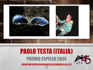 Premio ESPELEO 2024 a D. Paolo Testa (ITALIA)