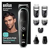 Braun Recortadora de Barba Series 3, Máquina Cortar Pelo, Cortapelos Hombre Kit 8 En 1 Para Barba, Pelo y Mucho Más, MGK3441