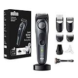 Braun Recortadora de Barba Series 7, Máquina Cortar Pelo, Cortapelos Hombre con ProBlade, 40 Ajustes de longitud, Base de Carga, Funda de viaje y 100 Min Autonomía, Series 7 BT7441, Negro