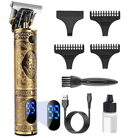 Maquina Cortar Pelo,Cortapelos Hombre Profesional,Recortadora Eléctrica Maquina de Afeitar con LED Pantalla,Carga Rápida USB Inalámbrica Cortadora de Pelo para Barba,Apto para familias/peluqueros